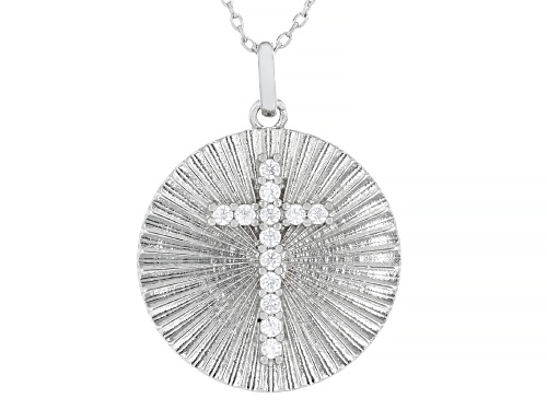 Pre-Owned Bella Luce® Ottone 0.30ctw White Diamond Simulant Rhodium Plated Pendant