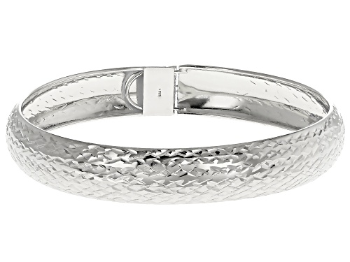 Pre-Owned Sterling Silver Diamond Cut Bangle - Size 7.5
