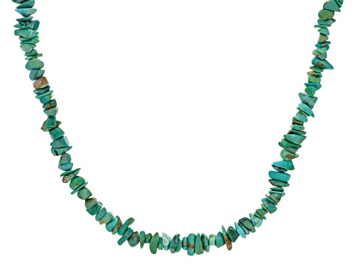 Pre-Owned Southwest Style by JTV™ Green Turquoise Sterling Silver Necklace - Size 30