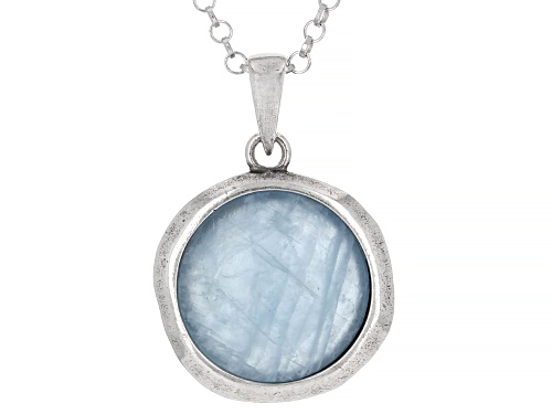 Pre-Owned Artisan Collection of Israel™ 14mm Dreamy Aquamarine Sterling Silver Pendant With Chain