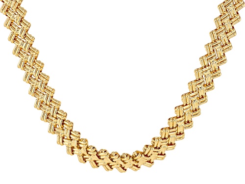 Pre-Owned Moda Al Massimo® 18k Yellow Gold Over Bronze 15.5mm Woven 18" Necklace - Size 18