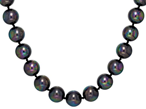 Pre-Owned Pearlfection® 14mm Peacock Simulant Rhodium Over Sterling Silver 24 Inch Strand - Size 24