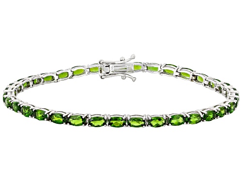 Pre-Owned 7.50ctw Chrome Diopside Rhodium Over Sterling Silver Bracelet - Size 6.25