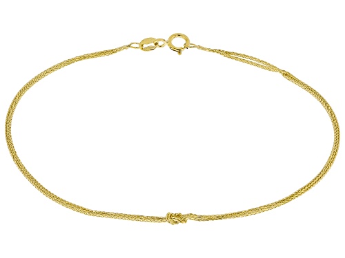 Pre-Owned Splendido Italian Jewelry™ 10k Yellow Gold 0.80mm Spiga Knot Bracelet - Size 7.5
