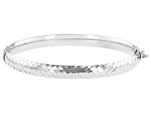 Pre-Owned Rhodium Over Sterling Silver 7mm Tube Bracelet - Size 7