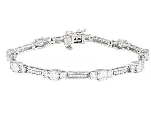 Pre-Owned MOISSANITE FIRE® 5.31CTW DEW ROUND BRILLIANT PLATINEVE® TENNIS BRACELET - Size 7.25
