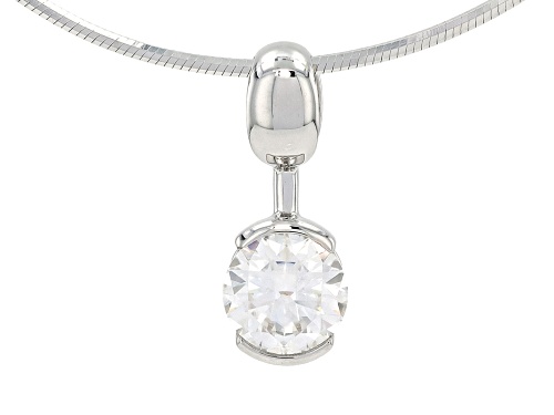 Pre-Owned MOISSANITE FIRE® 0.90CT DEW ROUND BRILLIANT PLATINEVE® PENDANT AND CHAIN