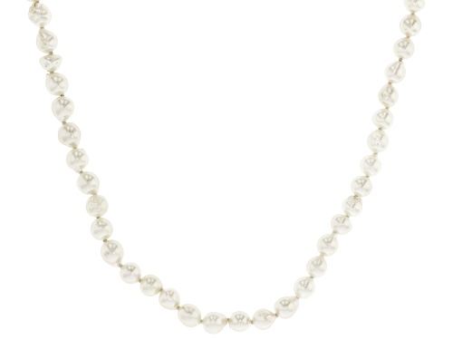 Pre-Owned 4-4.5mm White Cultured Japanese Akoya Pearl Rhodium Over Sterling Silver 18 Inch Strand Ne - Size 18