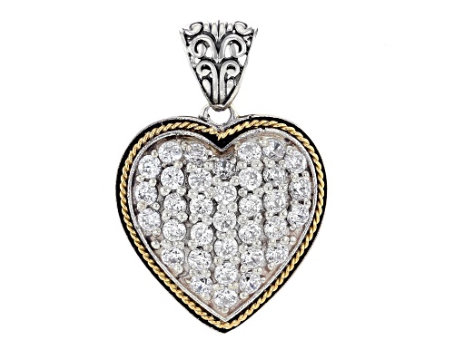 Pre-Owned Artisan Collection of Bali™ 2.14ctw  Bella Luce™ Sterling Silver & 18K Yellow Gold Heart P