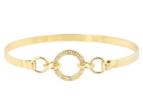 Pre-Owned Moda Al Massimo® 18K Yellow Gold Over Bronze Greek Key Bangle Bracelet - Size 7.5