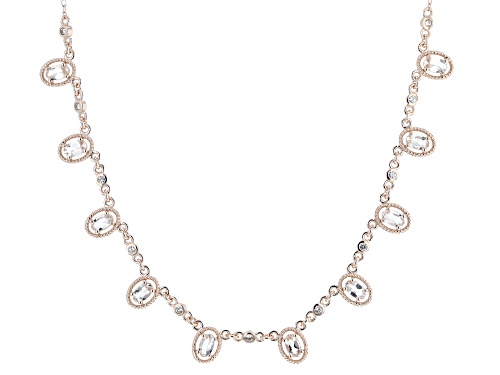 Pre-Owned 1.46ctw Peach Morganite With 0.14ctw White Zircon 18k Rose Gold Over Sterling Silver Neckl - Size 18