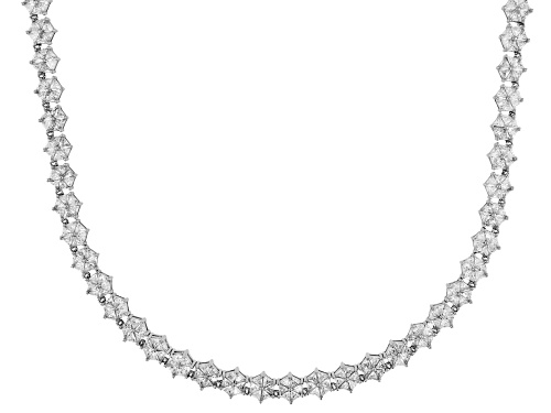 Pre-Owned Bella Luce® Ottone 47.52ctw White Diamond Simulant Rhodium Plated Necklace - Size 18