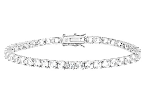 Pre-Owned 9.52ctw Lab Created White Sapphire Rhodium Over Brass Bracelet - Size 7.25