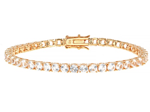 Pre-Owned 9.52ctw Lab Created White Sapphire 18k Rose Gold Over Brass Bracelet - Size 8