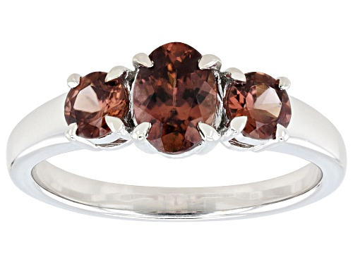 Pre-Owned 1.61ctw Blush Zircon Rhodium Over Sterling Silver 3-Stone Ring - Size 10
