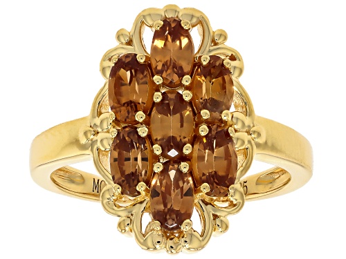 Pre-Owned 1.96ctw Imperial Zircon 18k Yellow Gold Over Sterling Silver Ring - Size 8