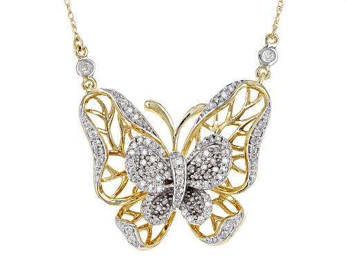 Park Avenue Collection® .41ctw Round White Diamond 14k Yellow Gold Necklace - Size 19
