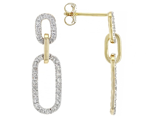 Park Avenue Collection® 0.50ctw Round White Diamond 14K Yellow Gold Dangle Earrings