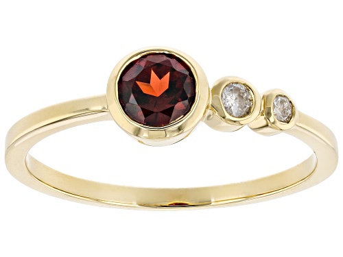 Park Avenue Collection® 0.72ctw Garnet and Diamond 14k Yellow Gold January Birthstone Ring - Size 7