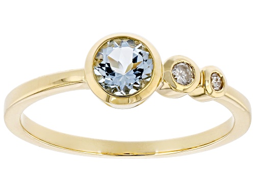 Park Avenue Collection® 0.47ctw Aquamarine And Diamond 14k Yellow Gold March Birthstone Ring - Size 8