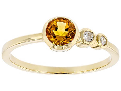 Park Avenue Collection® 0.50ctw Citrine And Diamond 14k Yellow Gold November Birthstone Ring - Size 7