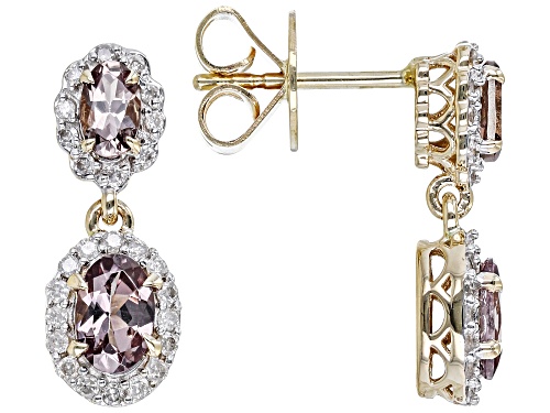 Photo of Park Avenue Collection® Color-Shift Blush Garnet And White Diamond 14k Yellow Gold Earrings 1.70ctw