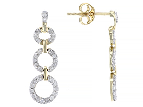 Park Avenue Collection® 0.30ctw Round White Diamond 14k Yellow Gold Dangle Earrings