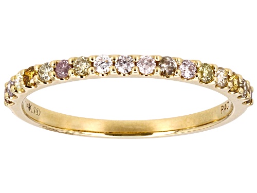 Park Avenue Collection® 0.30ctw Round Multi-Color Diamond 14k Yellow Gold Band Ring - Size 6