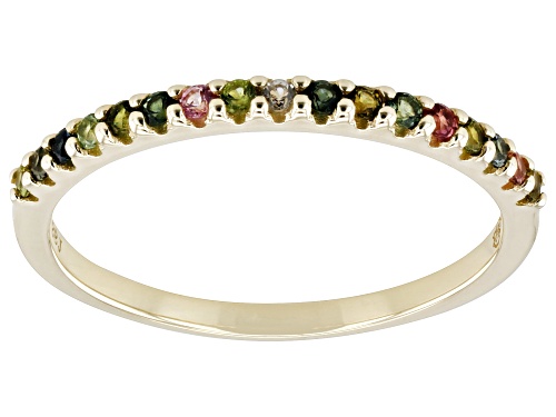 Park Avenue Collection® 0.22ctw Round Multi Color Tourmaline 14k Yellow Gold Band Ring - Size 4.5