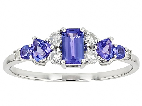 Park Avenue Collection® 0.48ctw Tanzanite And 0.16ctw White Diamond 14k White Gold Ring - Size 9