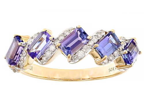 Park Avenue Collection® 1.54ctw Tanzanite And .25ctw White Diamond 14k Yellow Gold Band Ring - Size 6