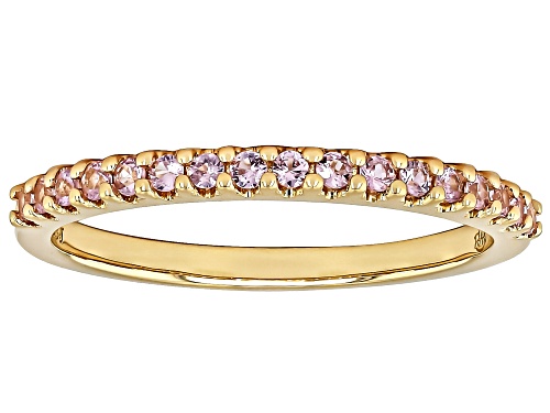 Park Avenue Collection® 0.28ctw Round Pink Sapphire 14k Yellow Gold Band Ring - Size 7