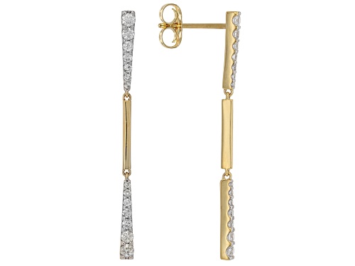 Park Avenue Collection® 0.50ctw Round White Diamond 14k Yellow Gold Dangle Earrings