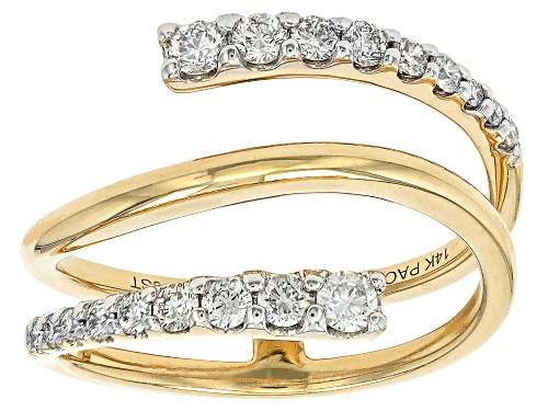 Park Avenue Collection® 0.50ctw Round White Diamond 14k Yellow Gold Bypass Ring - Size 6