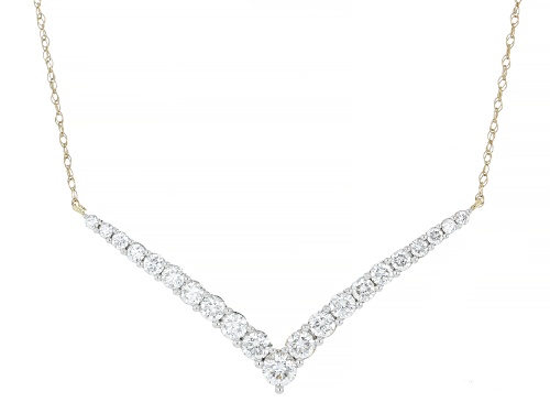 Park Avenue Collection® Lab-Grown Diamond 14k Yellow Gold Chevron Necklace 1.00ctw, F-G VS - Size 19