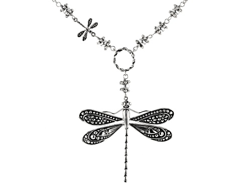 Pacific Style™ Dragonfly Sterling Silver Dangle Necklace - Size 20
