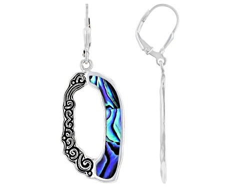 Photo of Pacific Style™ Abalone Shell Rhodium Over Silver Earrings