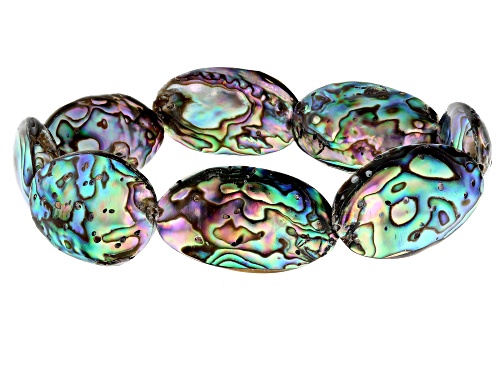 Pacific Style™ 20x13mm Abalone Shell Doublet Stretch Bracelet