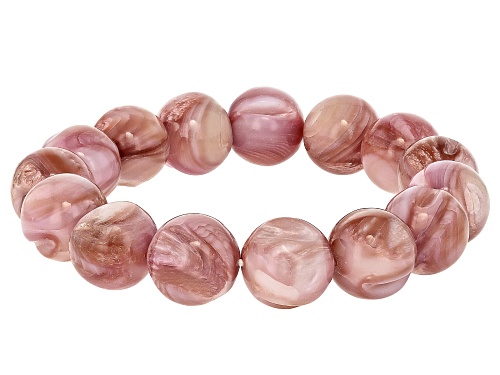 Pacific Style™ 14mm Purple Shell Stretch Bracelet