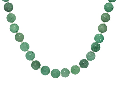 Pacific Style™ 10.5-12mm Carved Jadeite Sterling Silver Necklace - Size 18