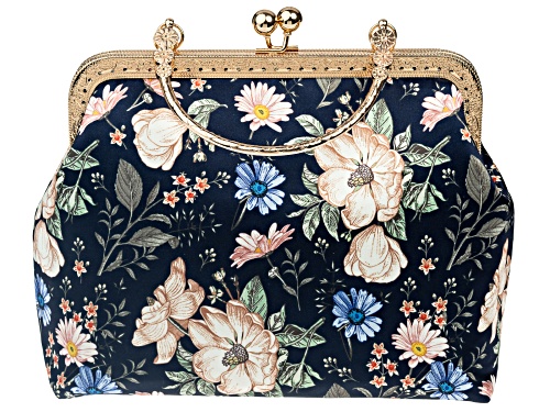 Off Park® Collection, Gold Tone Floral Fabric Clutch
