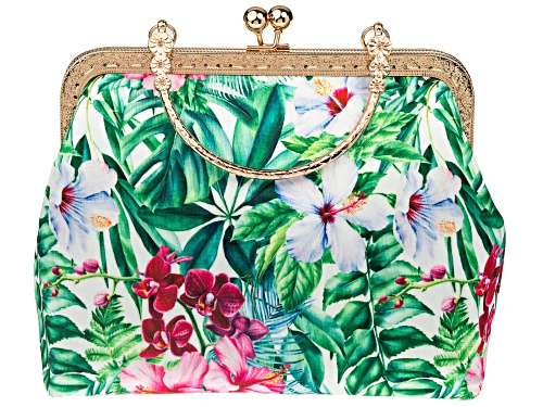 Off Park® Collection, Gold Tone Floral Clutch.