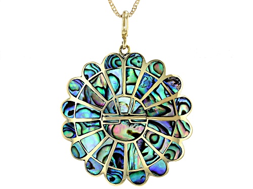 Photo of Pacific Style™ Abalone Shell Brass Pendant With 18" Chain