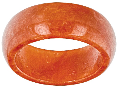Pacific Style™ 8x8mm Orange Jadeite Eternity Band Ring - Size 9