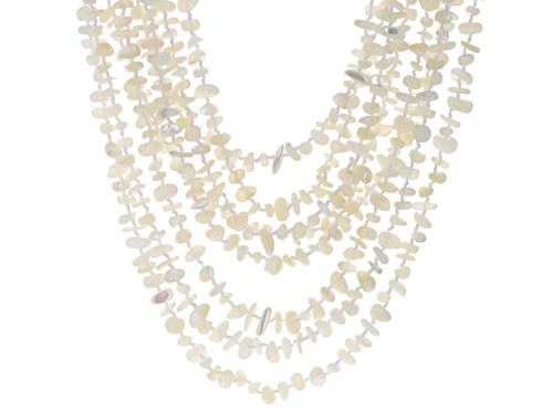Pacific Style™ White Mother-Of-Pearl 8-Strand Chip Necklace - Size 20