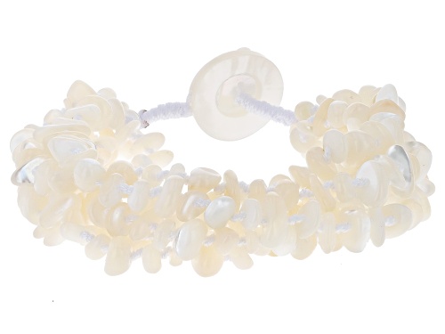 Pacific Style™ White Mother-Of-Pearl 6-Strand Chip Bracelet - Size 8