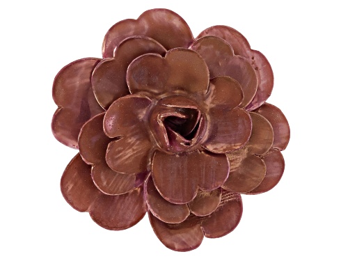 Pacific Style™ Hand Crafted Porcelain Camellia Flower Silver Tone Brooch