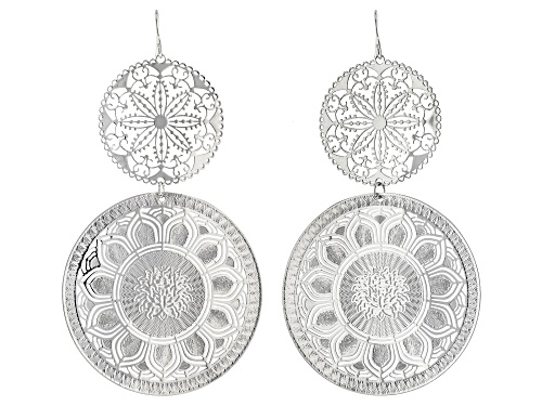 Photo of Paula Deen Jewelry™ Silver Tone Floral Lace Design Dangle Earrings