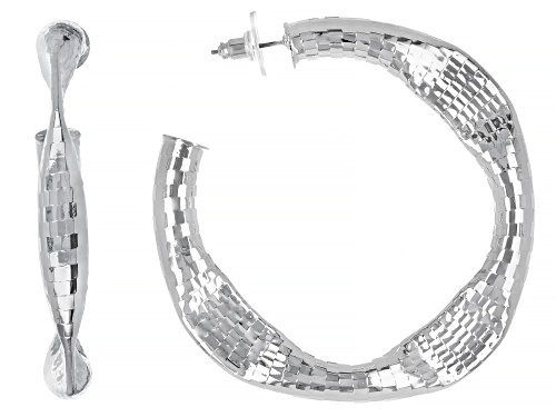 Photo of Paula Deen Jewelry™ Silver Tone Hammered Hoop Earrings
