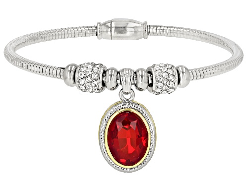 Paula Deen Jewelry™, Two Tone Red Crystal Bracelet - Size 7